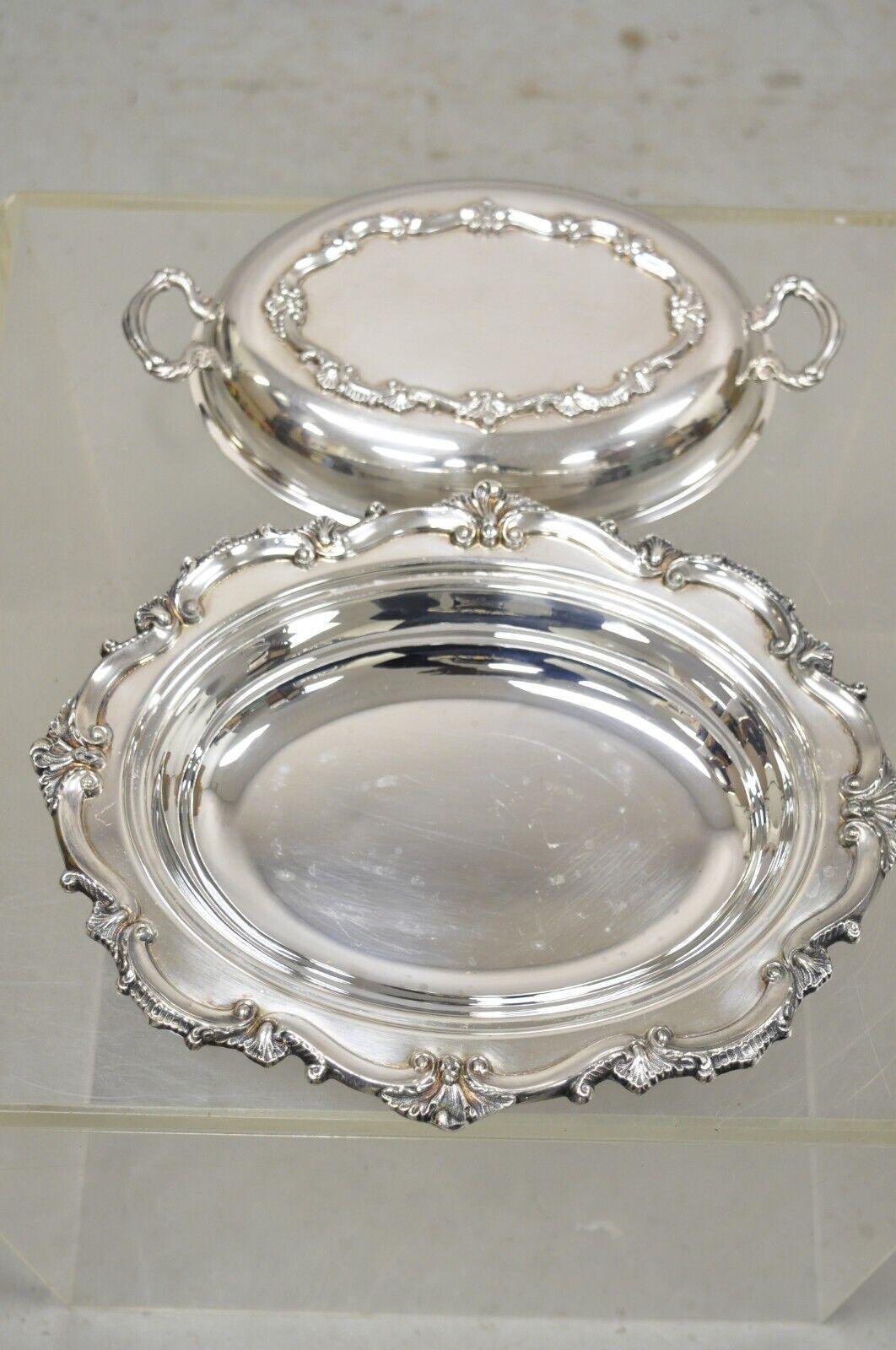 Victorian Style Silver Plated Lidded Ornate Serving Dish Bristol Silver by Poole In Good Condition For Sale In Philadelphia, PA