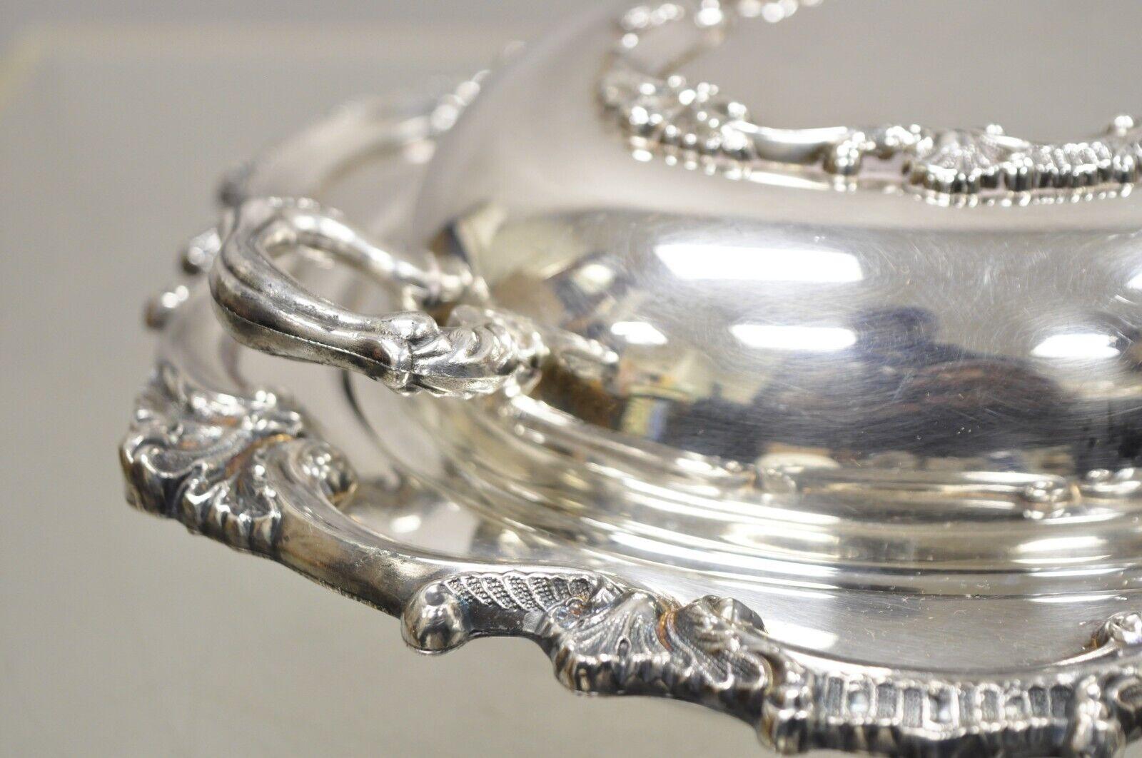 Victorian Style Silver Plated Lidded Ornate Serving Dish Bristol Silver by Poole For Sale 2