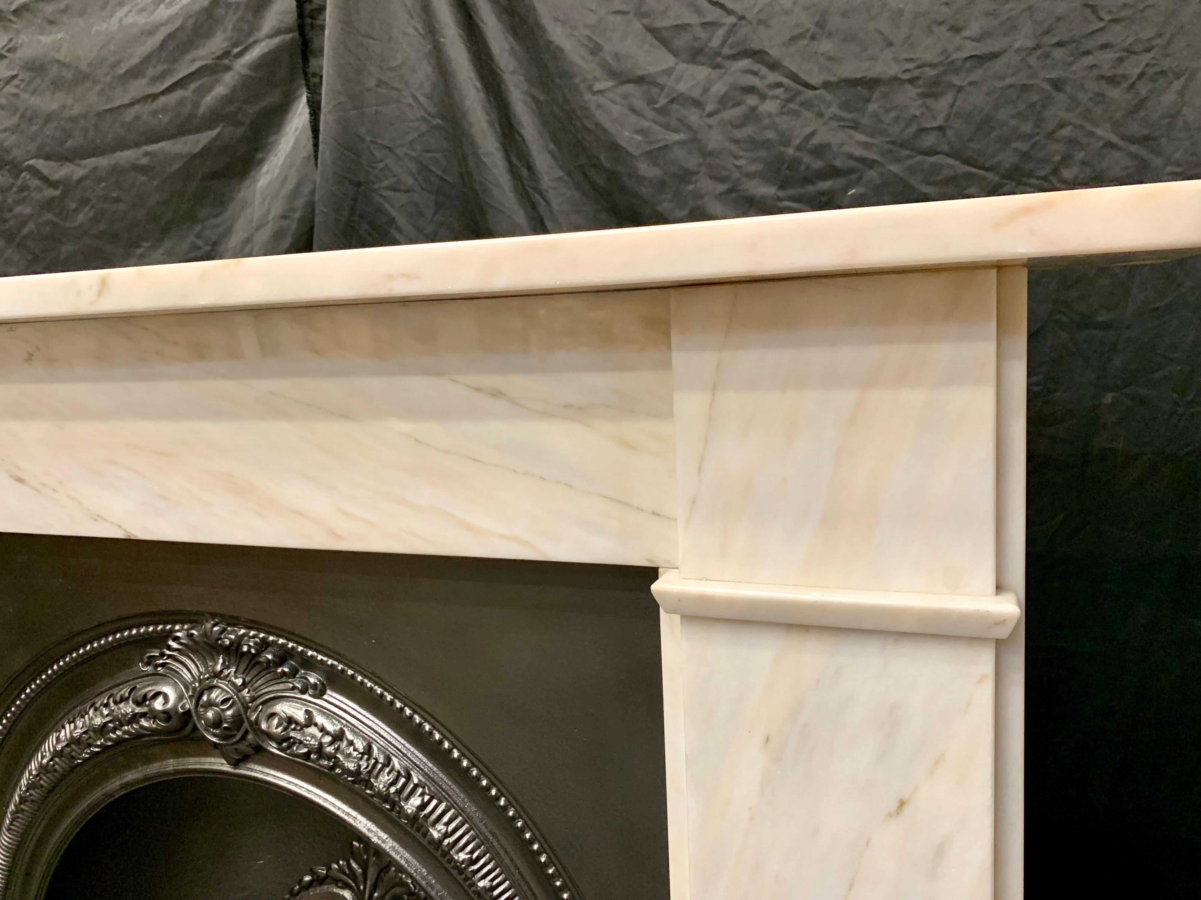 20th Century Victorian Style Statuary Marble Fireplace Surround
