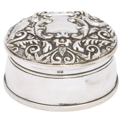 Victorian-Style Sterling Silver Trinkets Box with Hinged Lid
