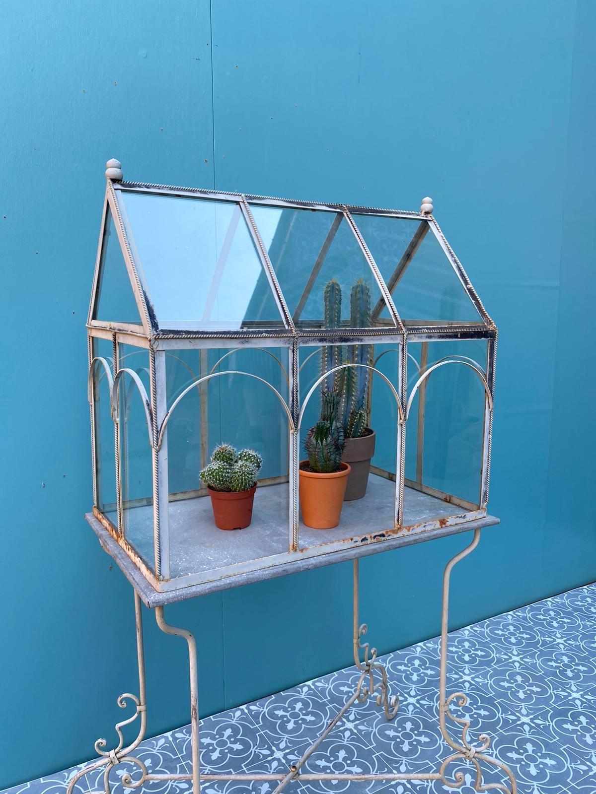 Victorian Style Terrarium with Wrought Iron Stand 1