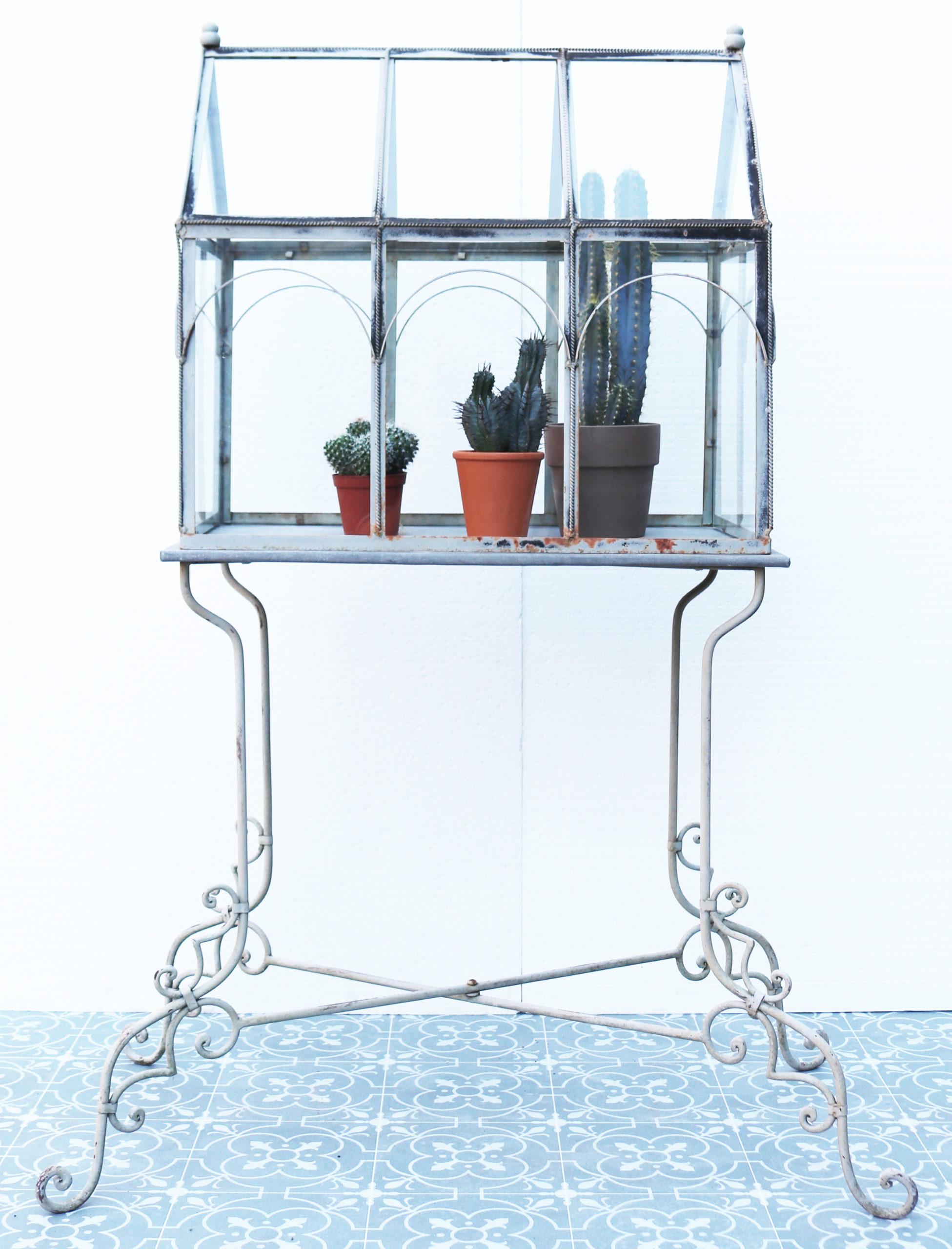Victorian Style Terrarium with Wrought Iron Stand 2