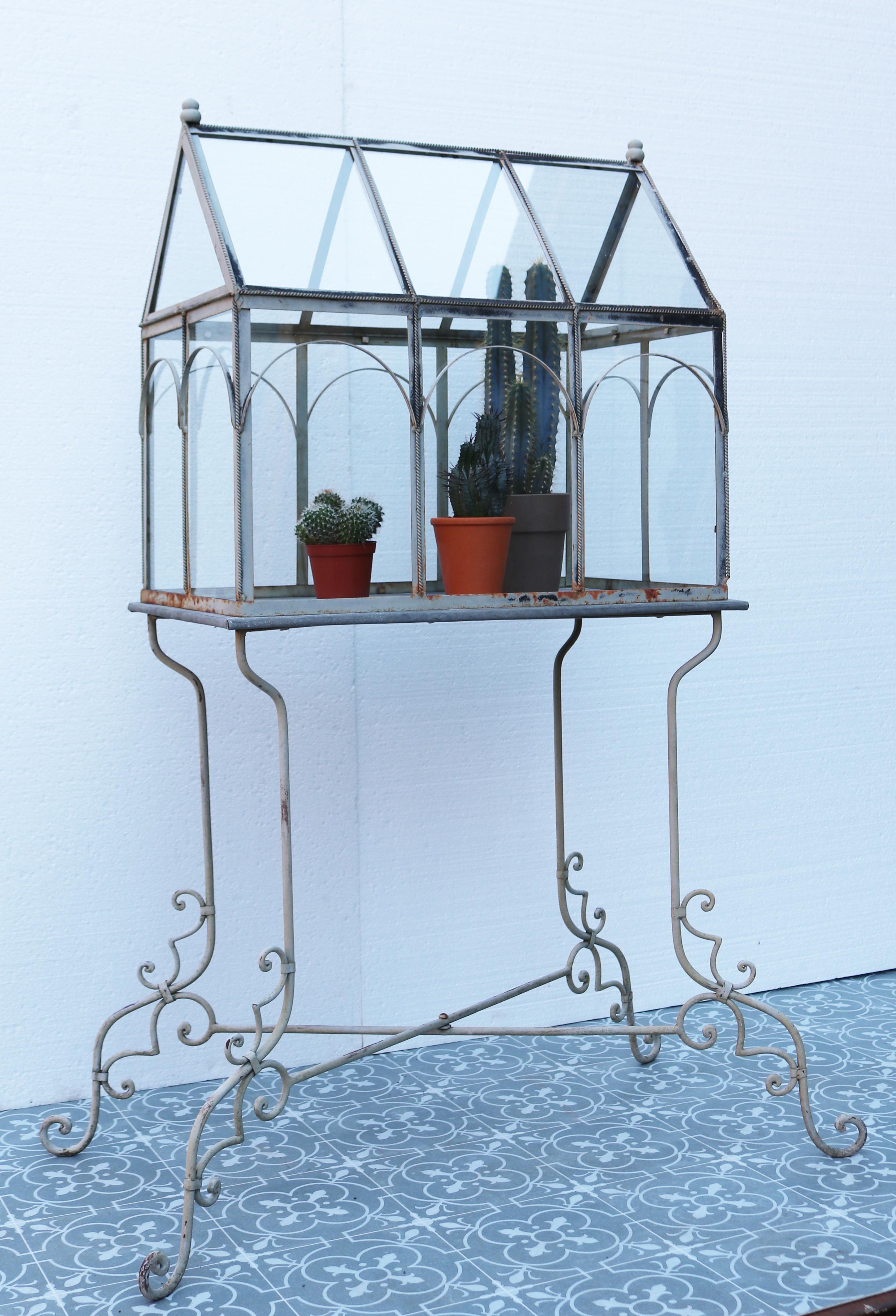 Victorian Style Terrarium with Wrought Iron Stand 3