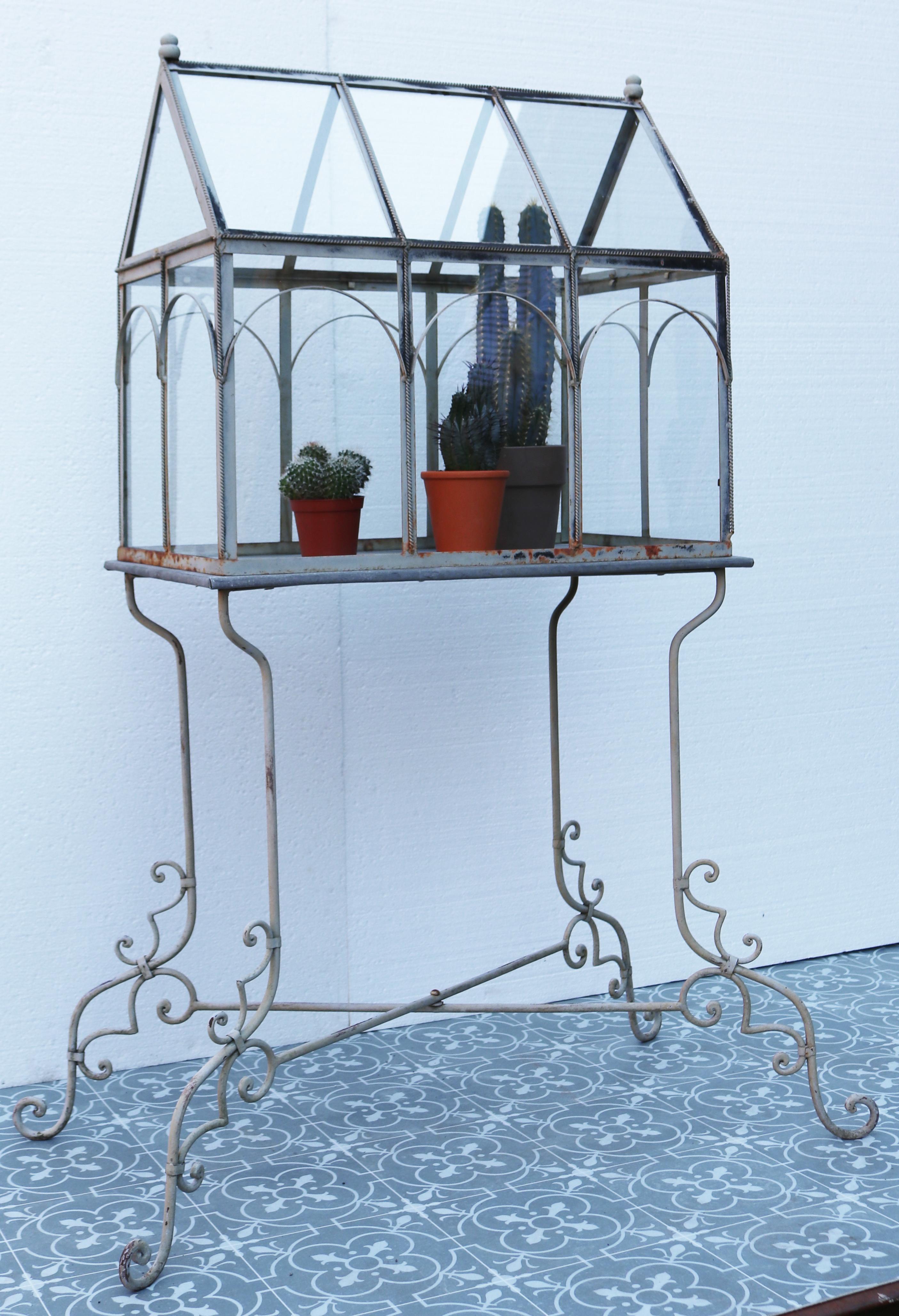 Victorian Style Terrarium with Wrought Iron Stand 4