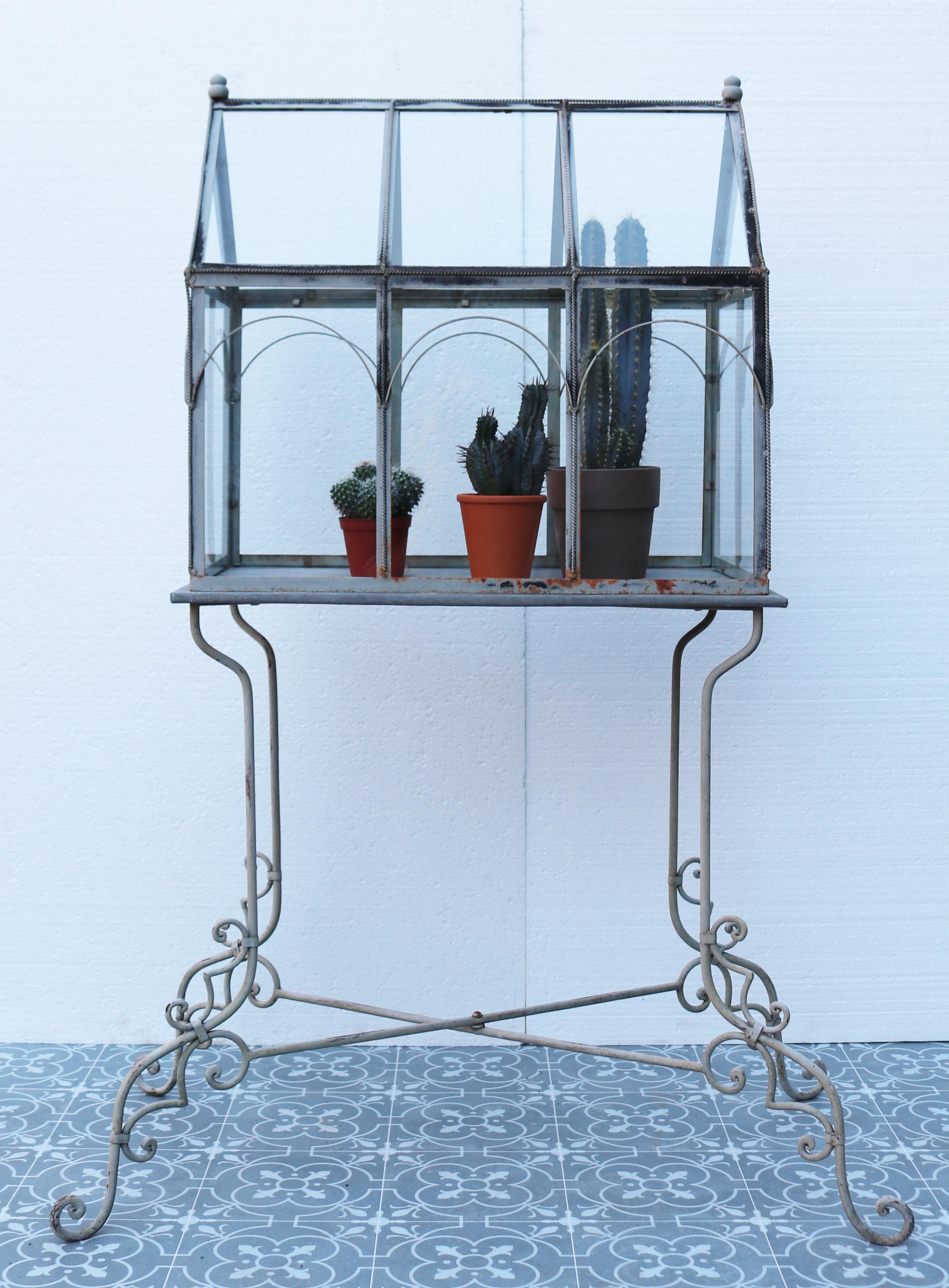 Victorian Style Terrarium with Wrought Iron Stand 5