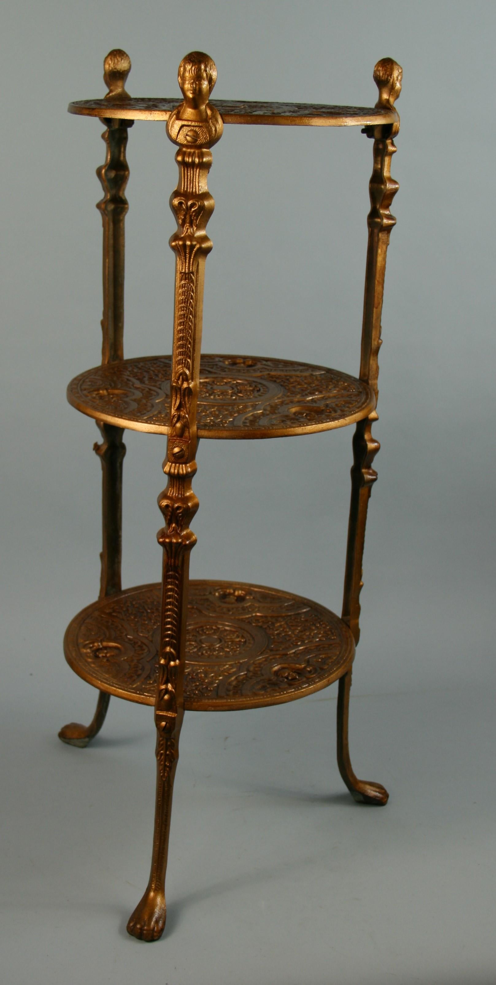 Victorian Style Three Tier Figural Shelf/Plant Stand For Sale 2