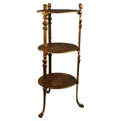 Victorian Style Three Tier Figural Shelf/Plant Stand