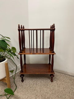 Victorian-Style Two-Tier Magazine Rack with Turned Spindle Supports