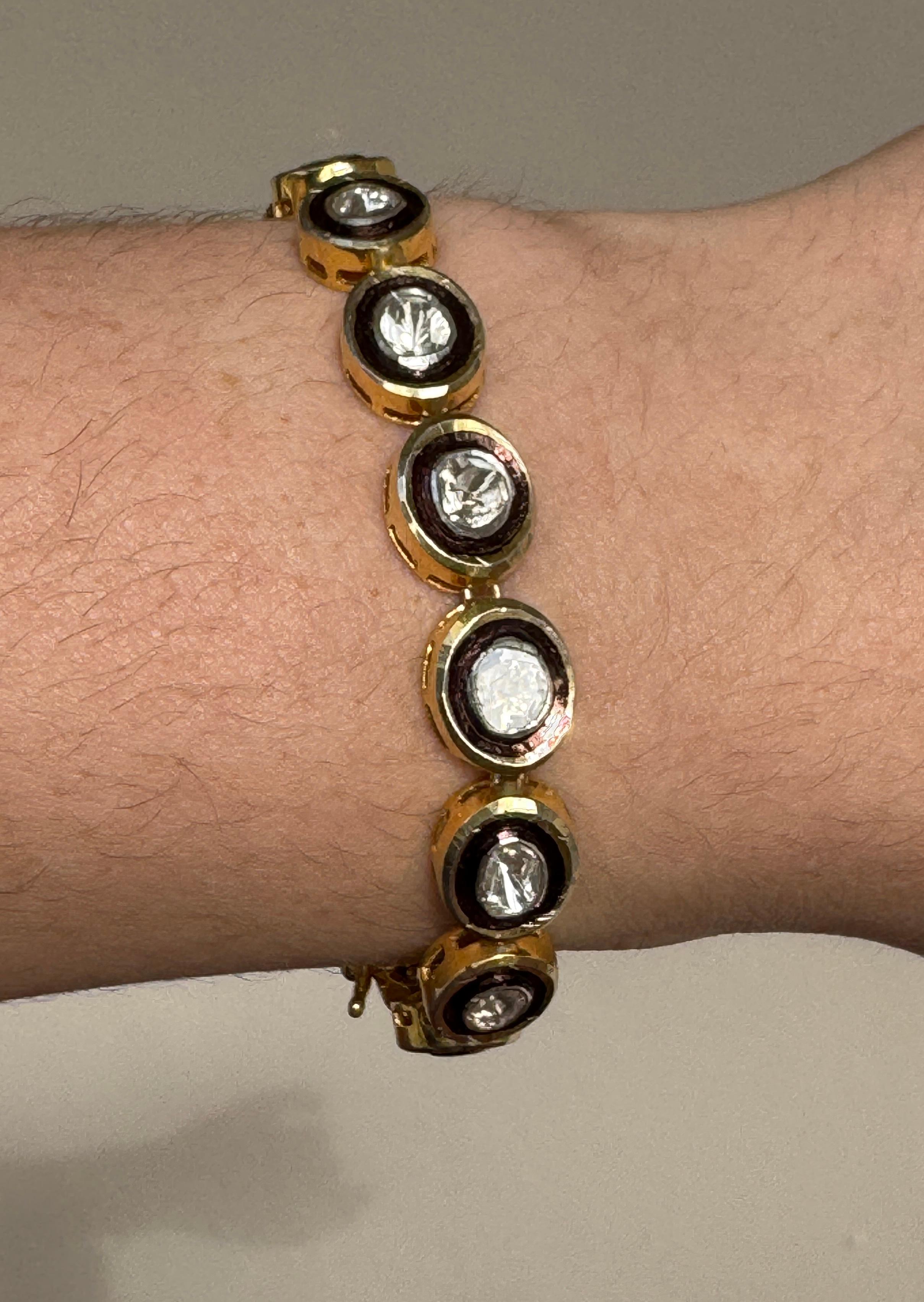 Femenino o masculino Pulsera de diamantes en bruto estilo victoriano en venta
