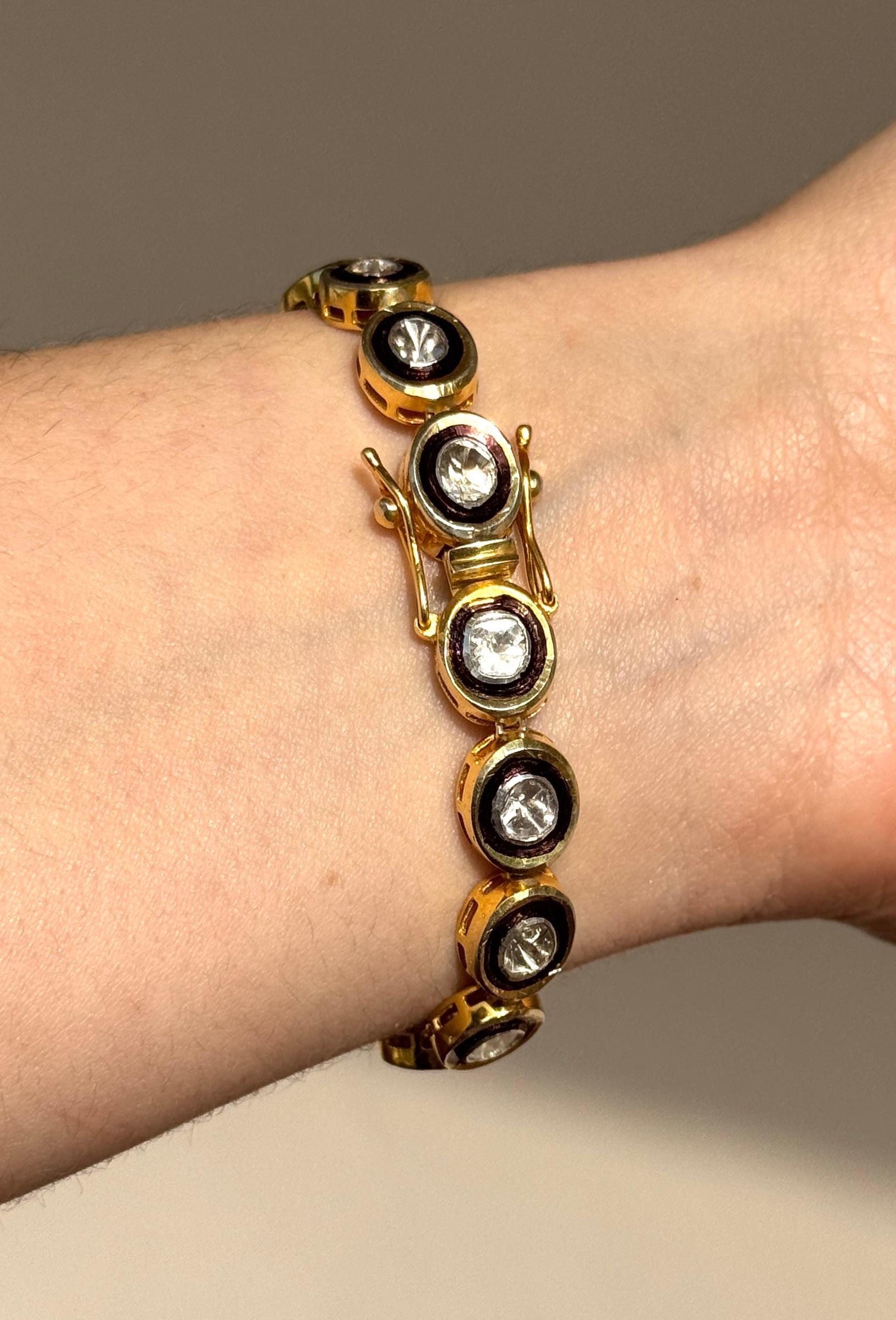 Pulsera de diamantes en bruto estilo victoriano en venta 1