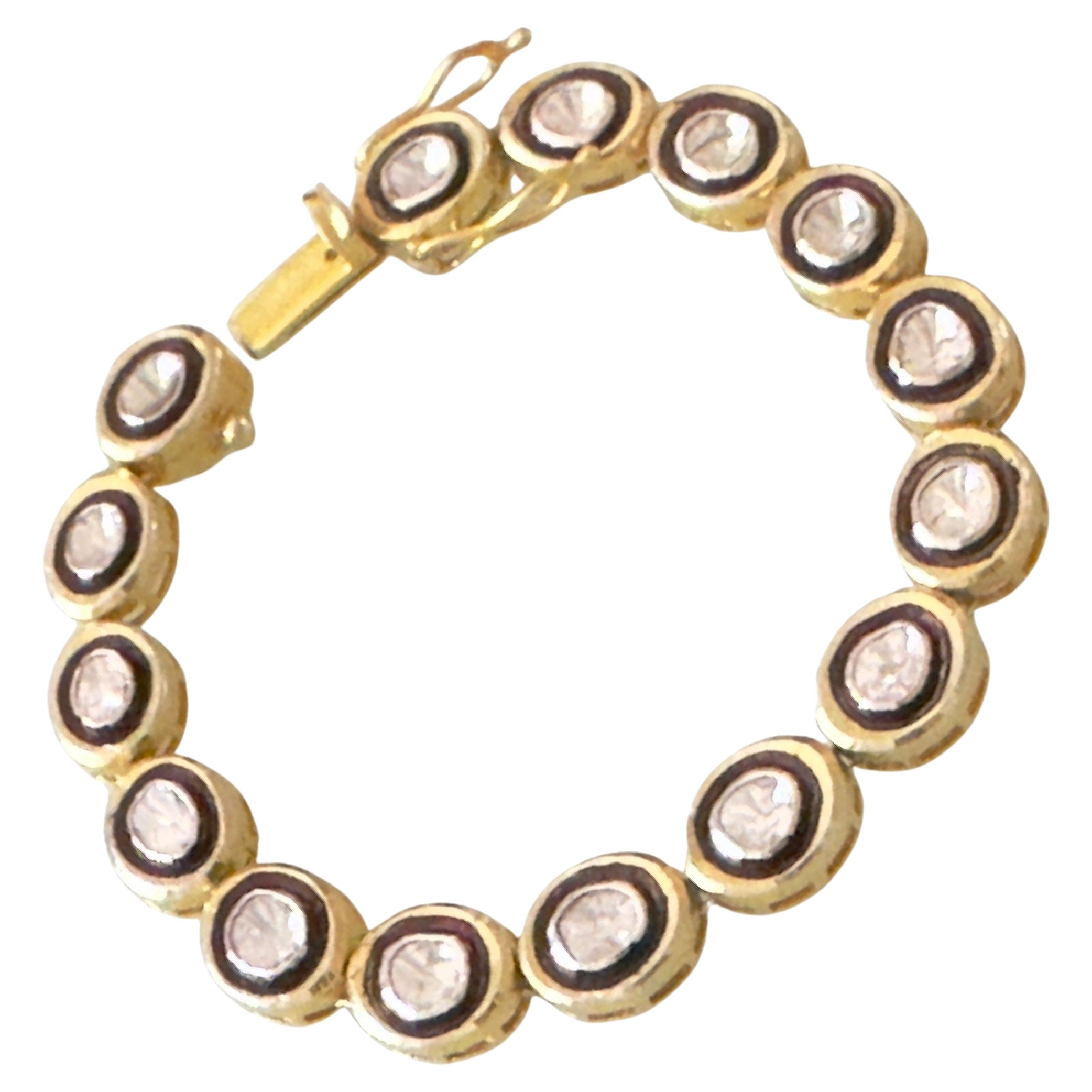 Bracciale con diamanti non tagliati in stile vittoriano in vendita