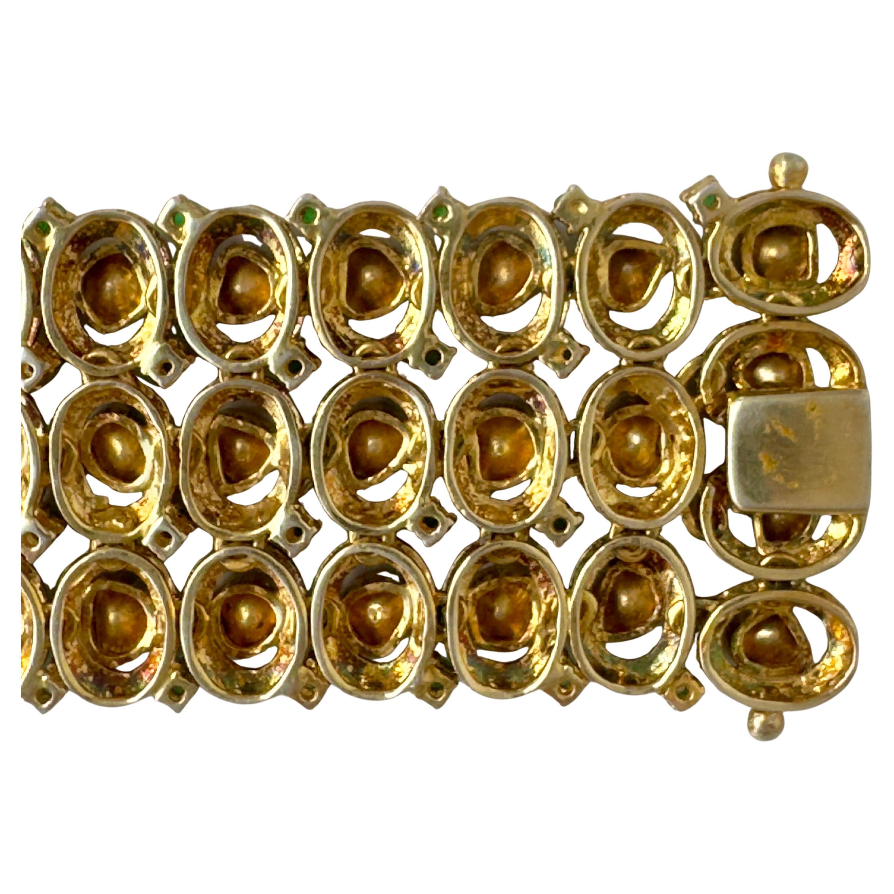 Pulsera esmeralda de diamantes en bruto estilo victoriano Victoriano en venta