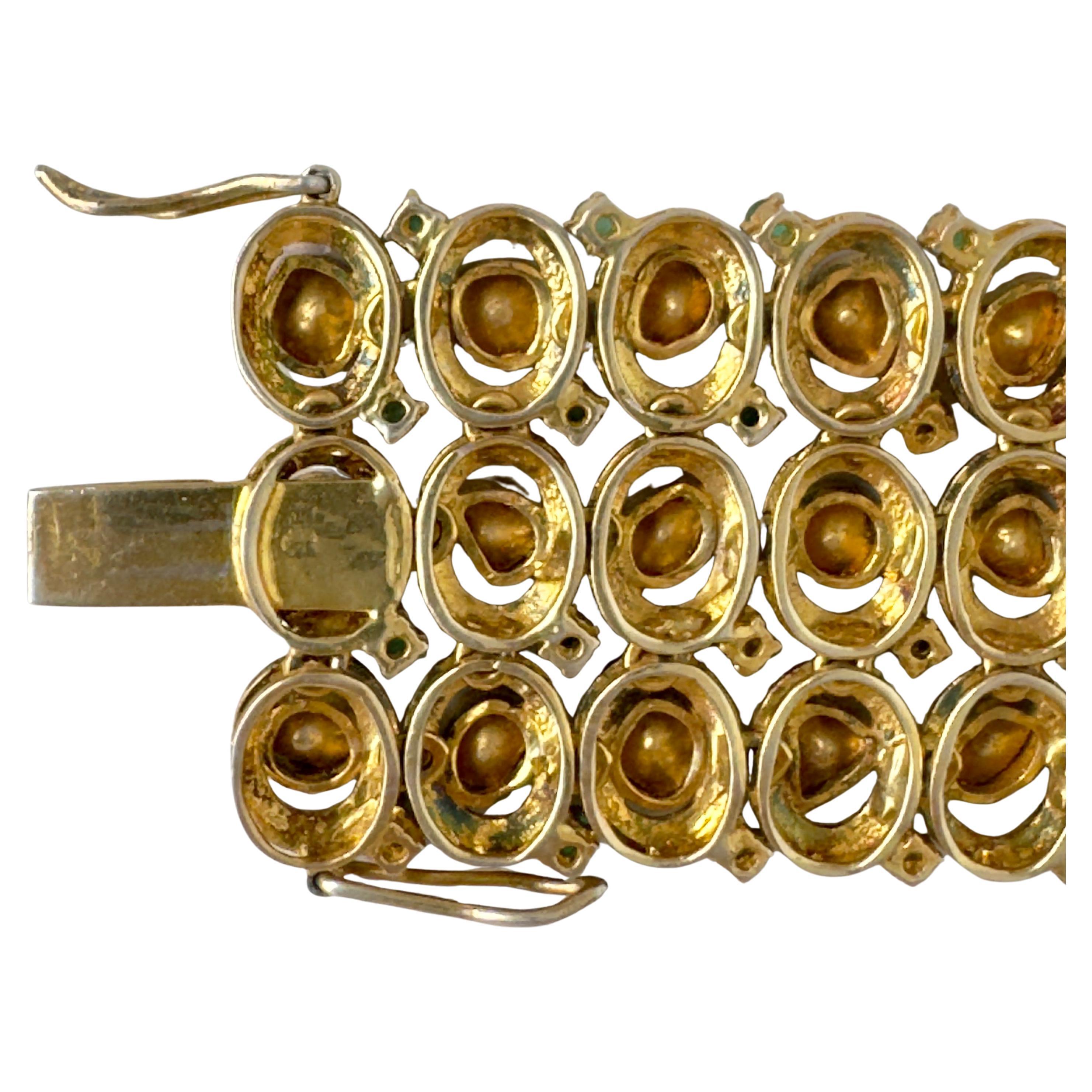 Femenino o masculino Pulsera esmeralda de diamantes en bruto estilo victoriano en venta
