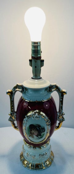 Victorian Style Urn Shaped Table Lamp with John Peters of Holland Portrait