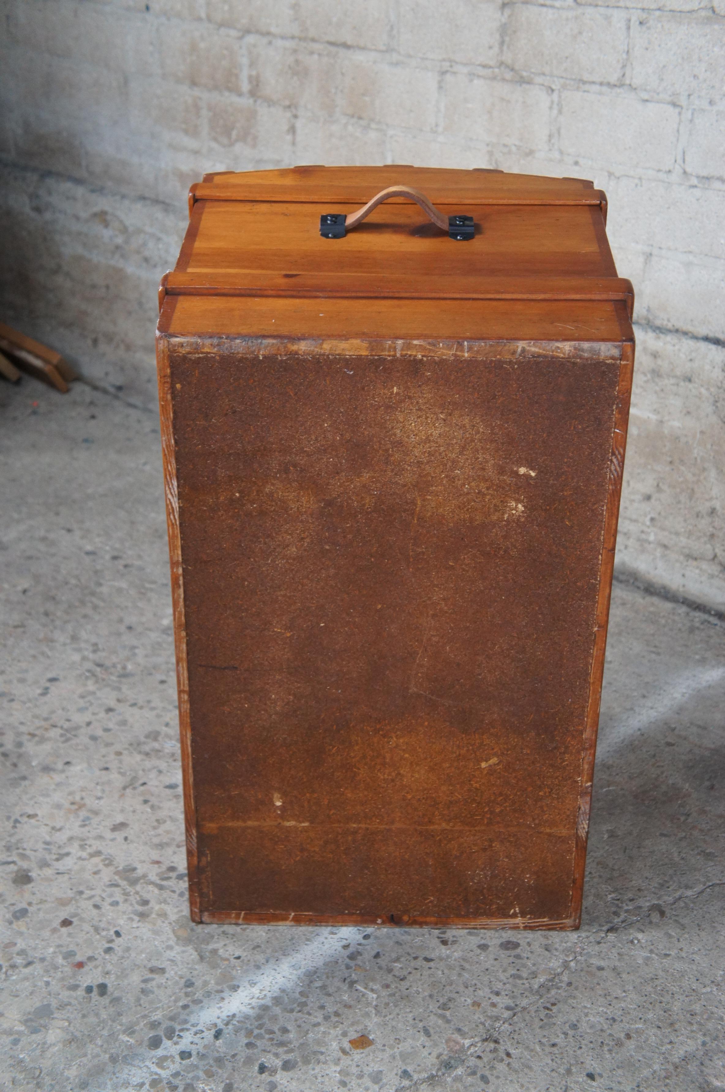 Victorian Style Vintage Pine Dome Top Steamer Trunk Treasure Hope Blanket Chest For Sale 5
