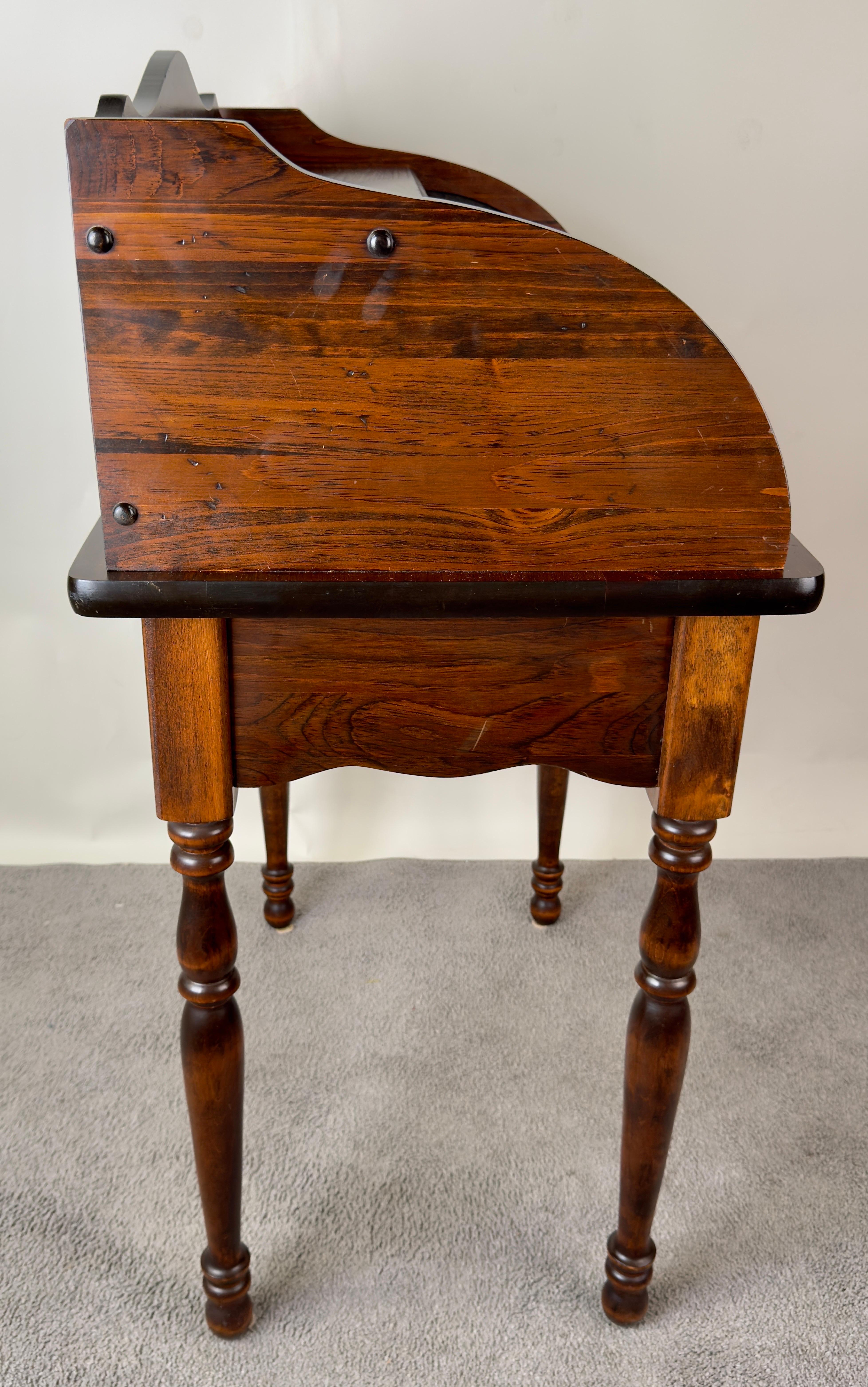 Victorian Style Walnut Roll-Top Desk with Tambour Front 5