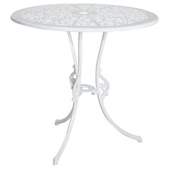 Victorian Style White Cast Metal Garden Side Table, 20th Century
