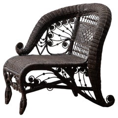 Chaise de photographe pour enfant en osier de style victorien