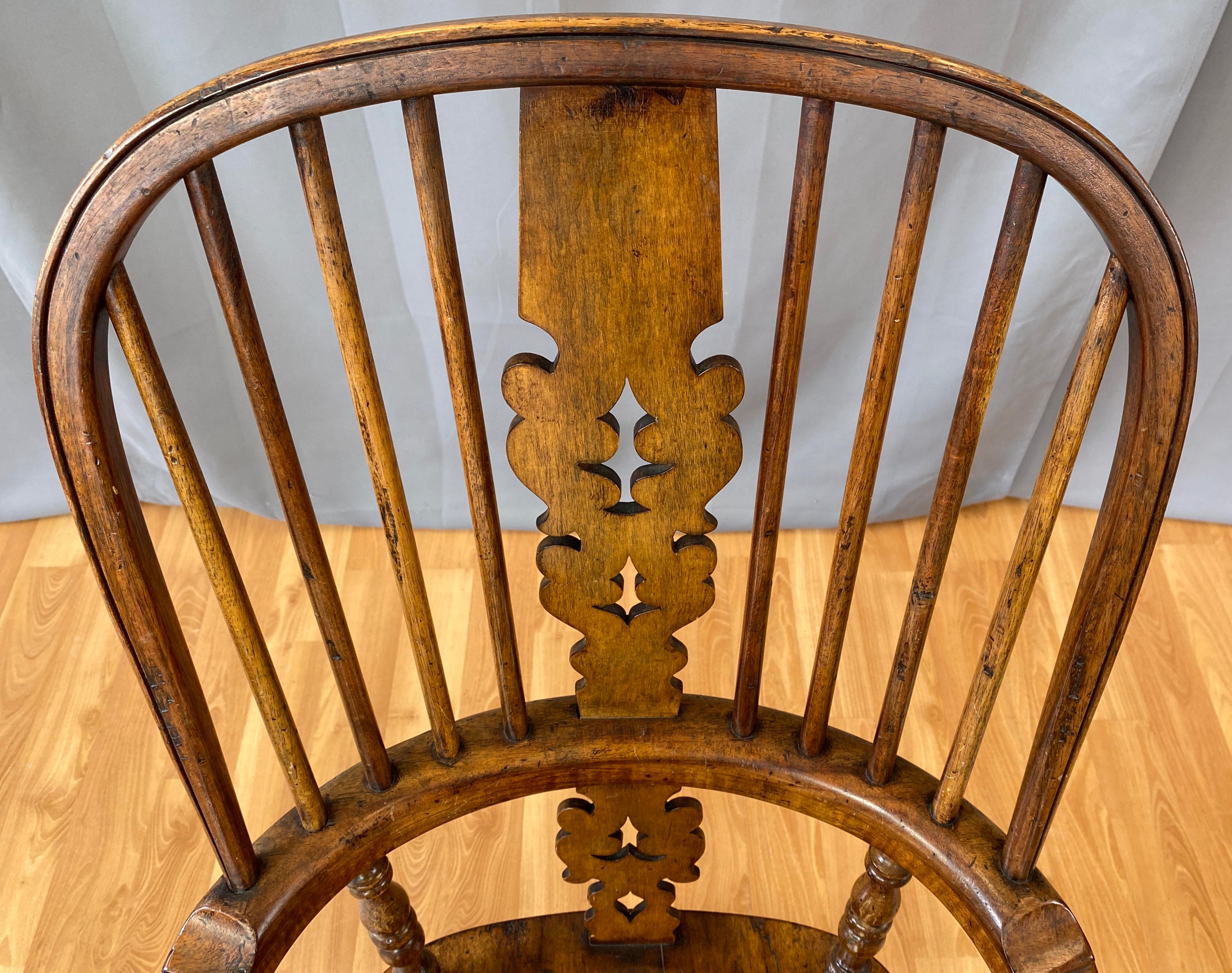 Victorian Style Windsor Hoop Back Broad Arm Chair 8