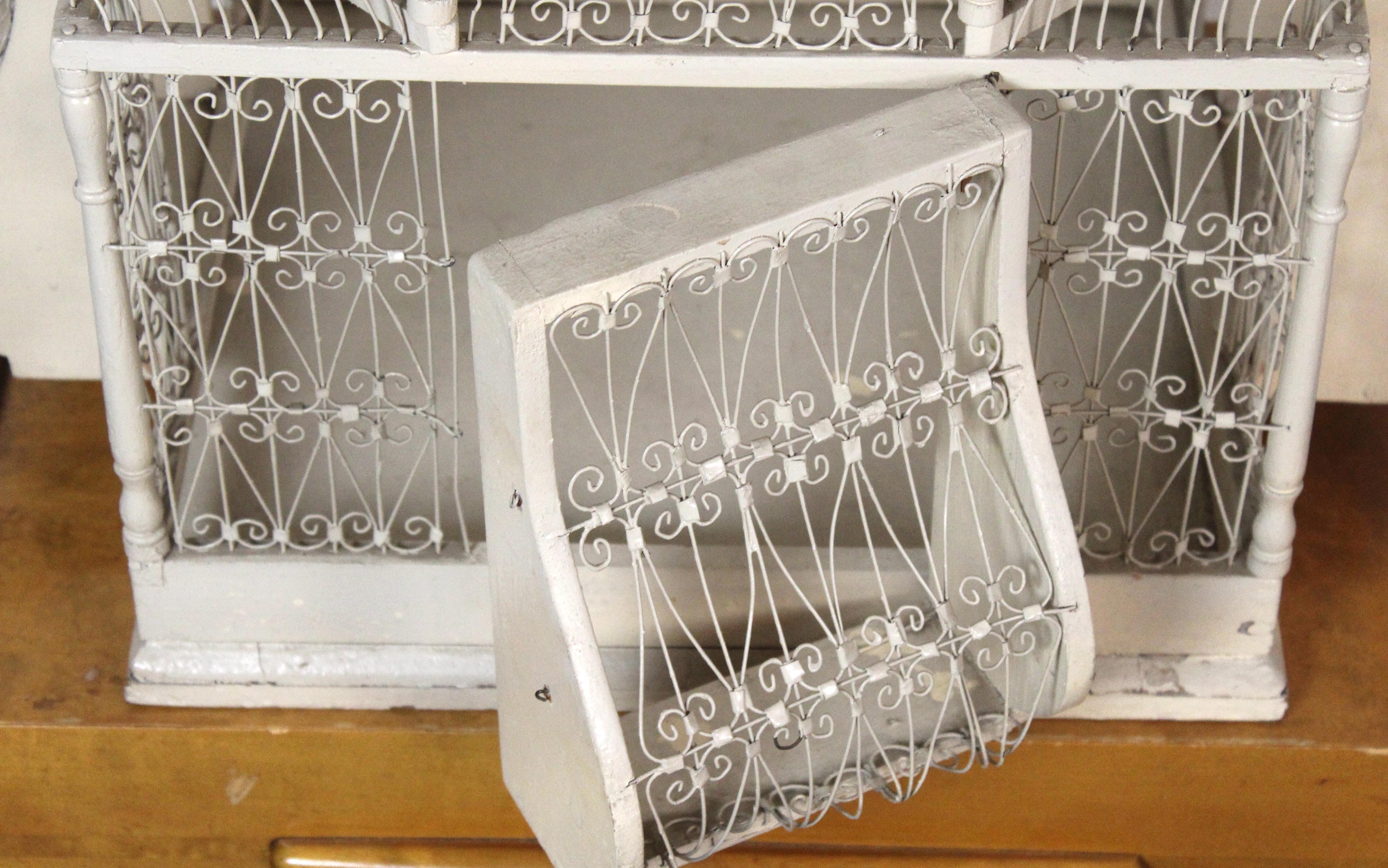 Victorian Style Wire Birdcage In Fair Condition For Sale In Brooklyn, NY
