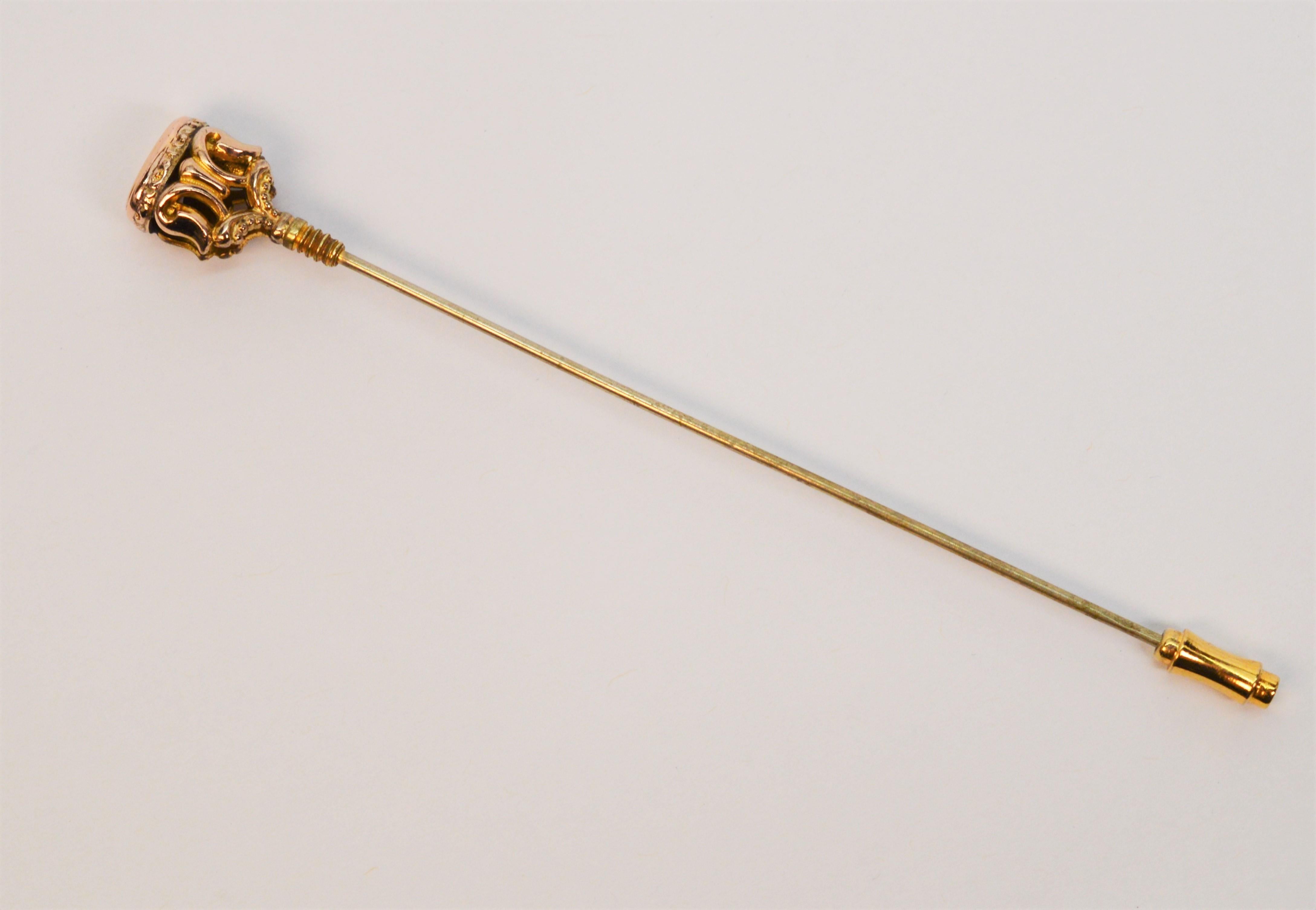 Women's Victorian Style Yellow Gold Antique Hat Pin
