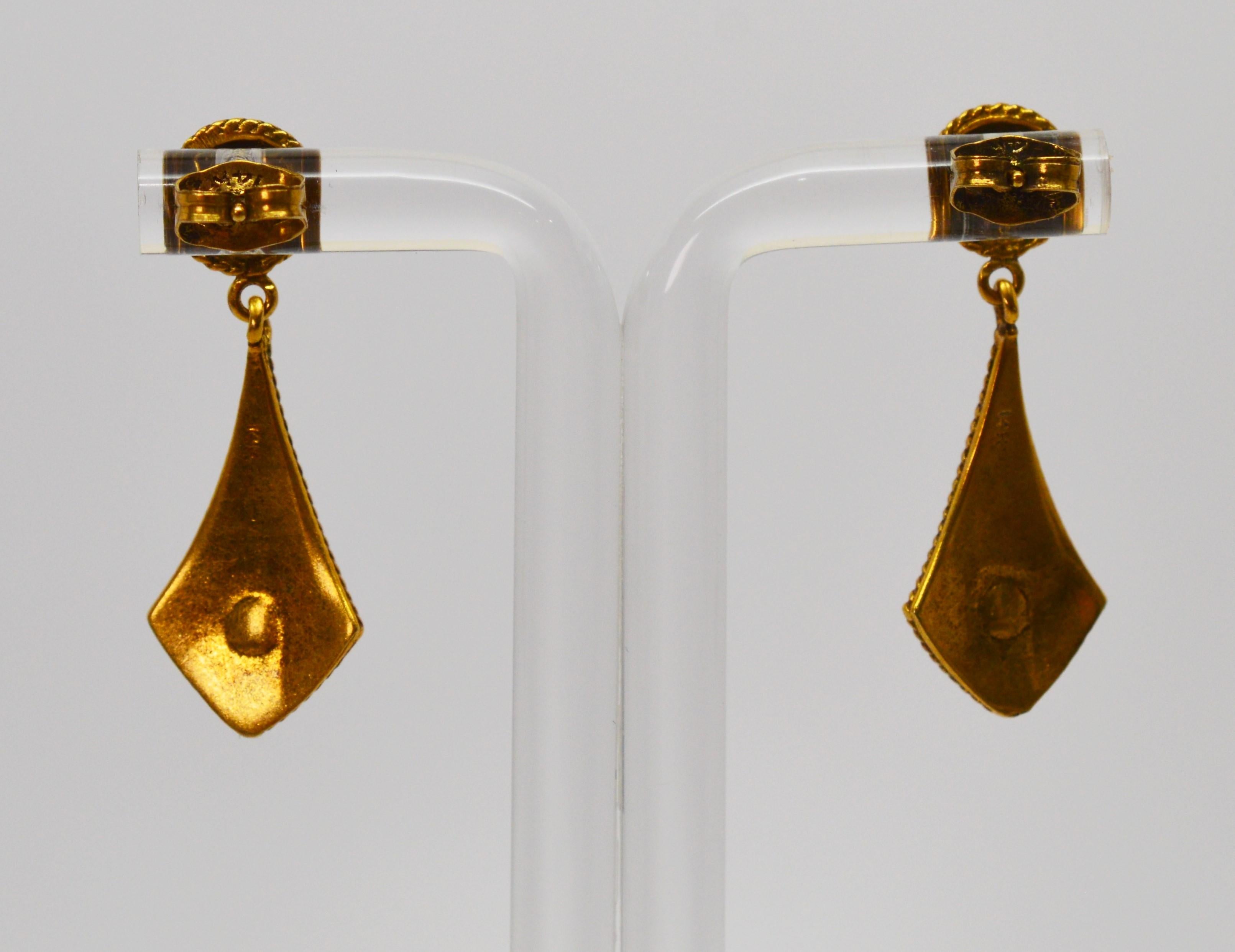 Gelbgold Perlen-Tropfen-Ohrringe im viktorianischen Stil (Viktorianisch) im Angebot