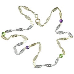 Victorian Suffragette 18 Carat and Platinum Necklace, circa 1900