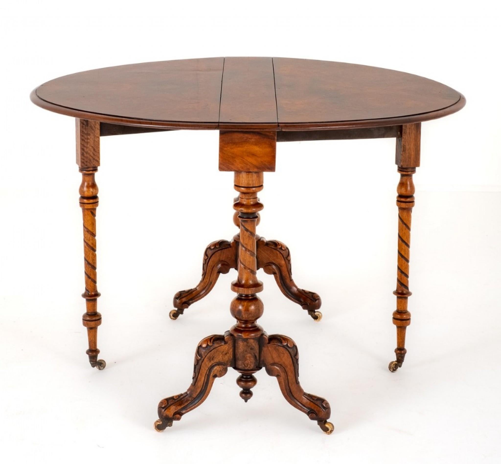 Viktorianischer Sutherland-Tisch aus Nussbaumholz, 1860 im Angebot 1
