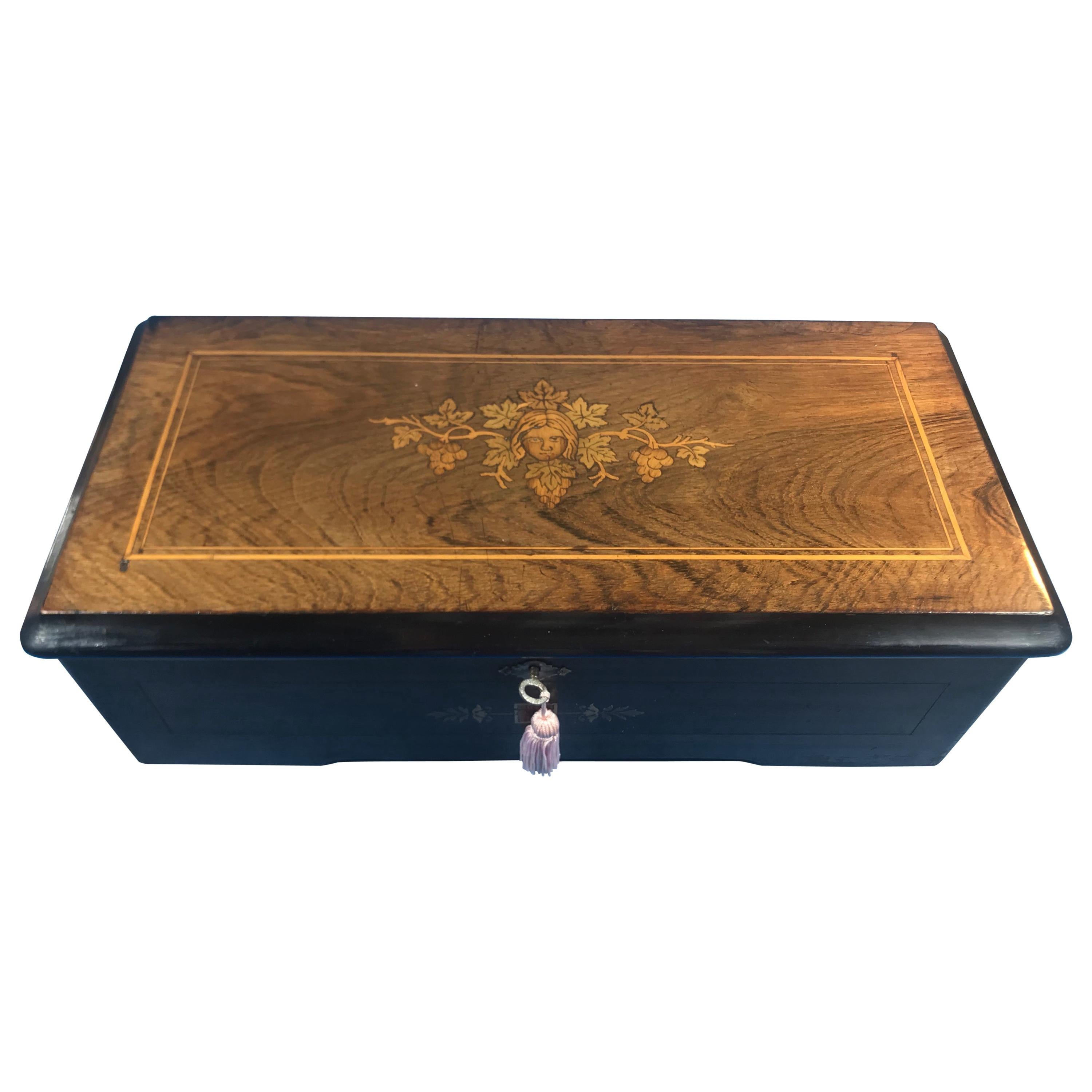 Victorian Swiss 8 Air Music Box in Rosewood