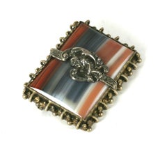 Victorian Swiss Agate Brooch, Black Forest