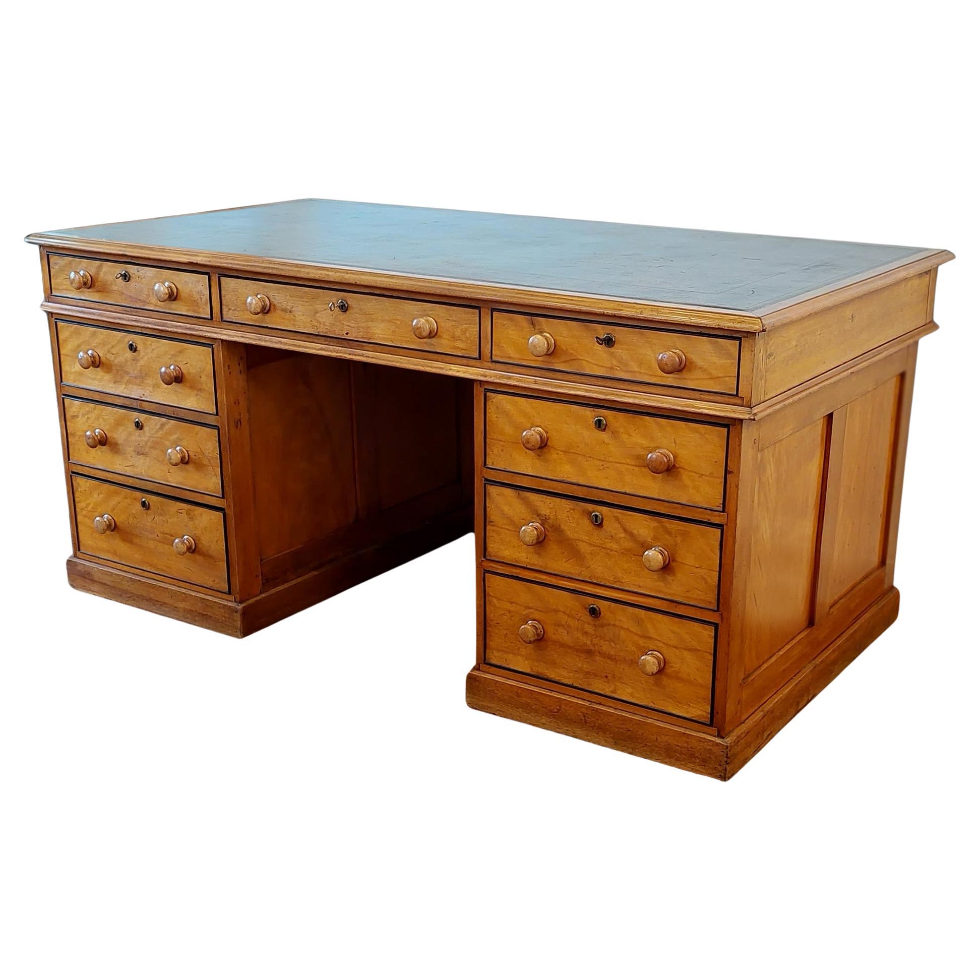 Victorian Sycamore Partners Desk For Sale