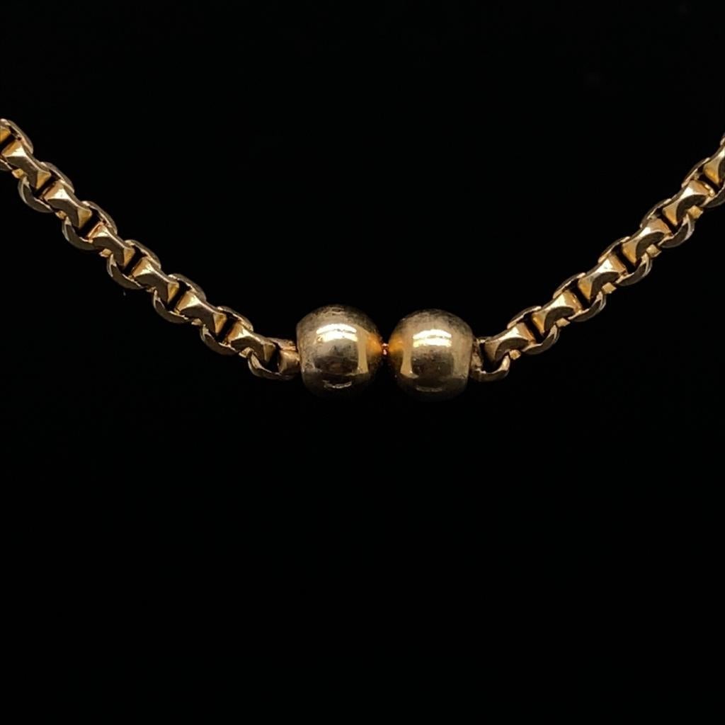 Women's or Men's Victorian T Bar Chain 15 Karat Yellow Gold Necklace
