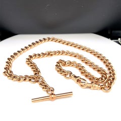 Victorian T Bar Chain 9 Karat Yellow Gold Necklace