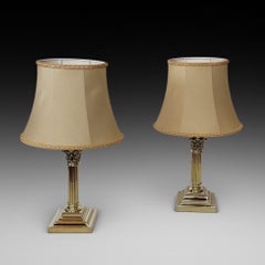 Victorian Table Oil Lamp on Brass Corinthian Column