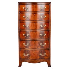 Used Victorian Tall Boy Chest Drawers Serpentine 1900