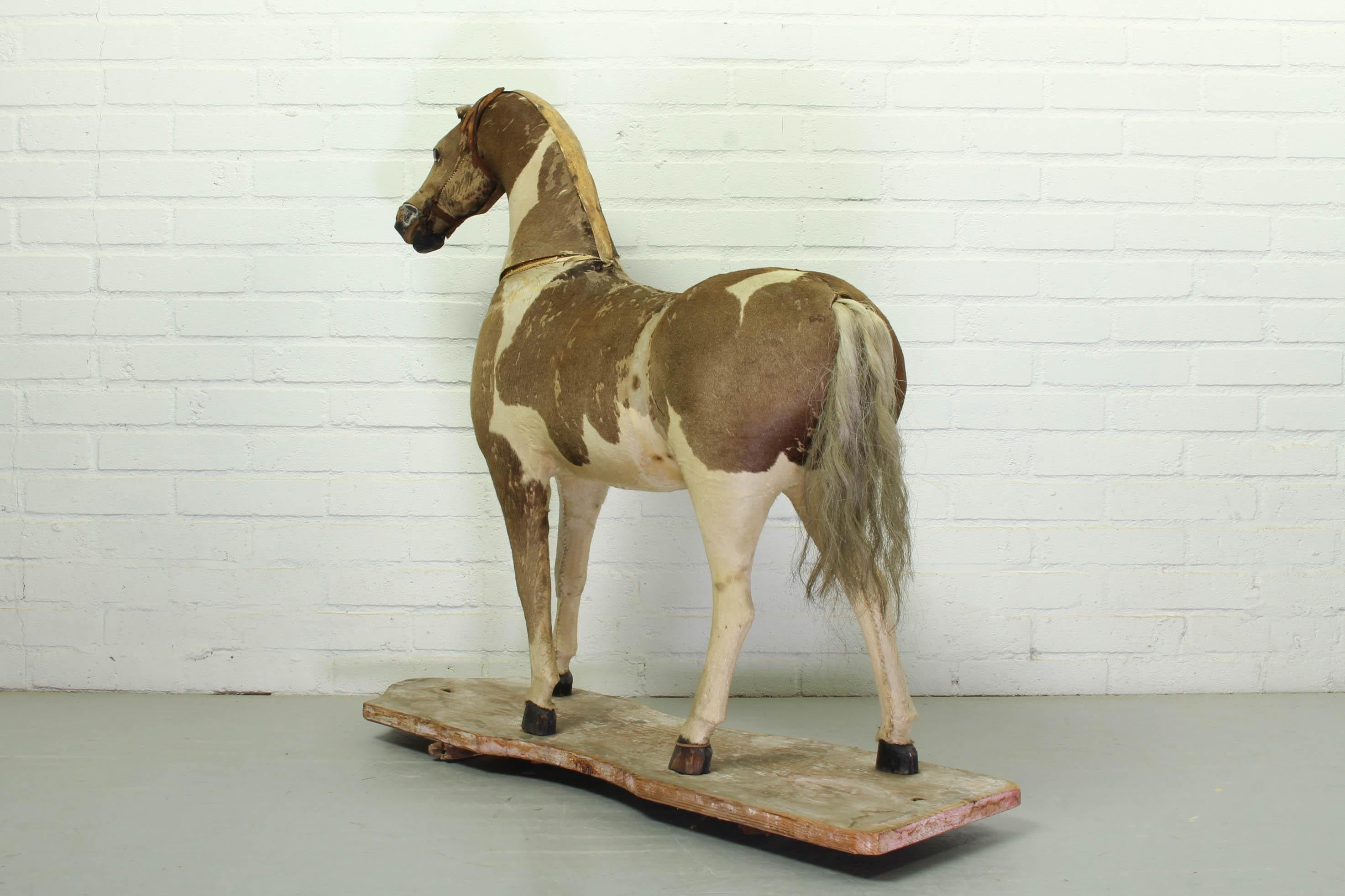 Late Victorian Victorian Taxidermy Toy Horse, Late 19th Century