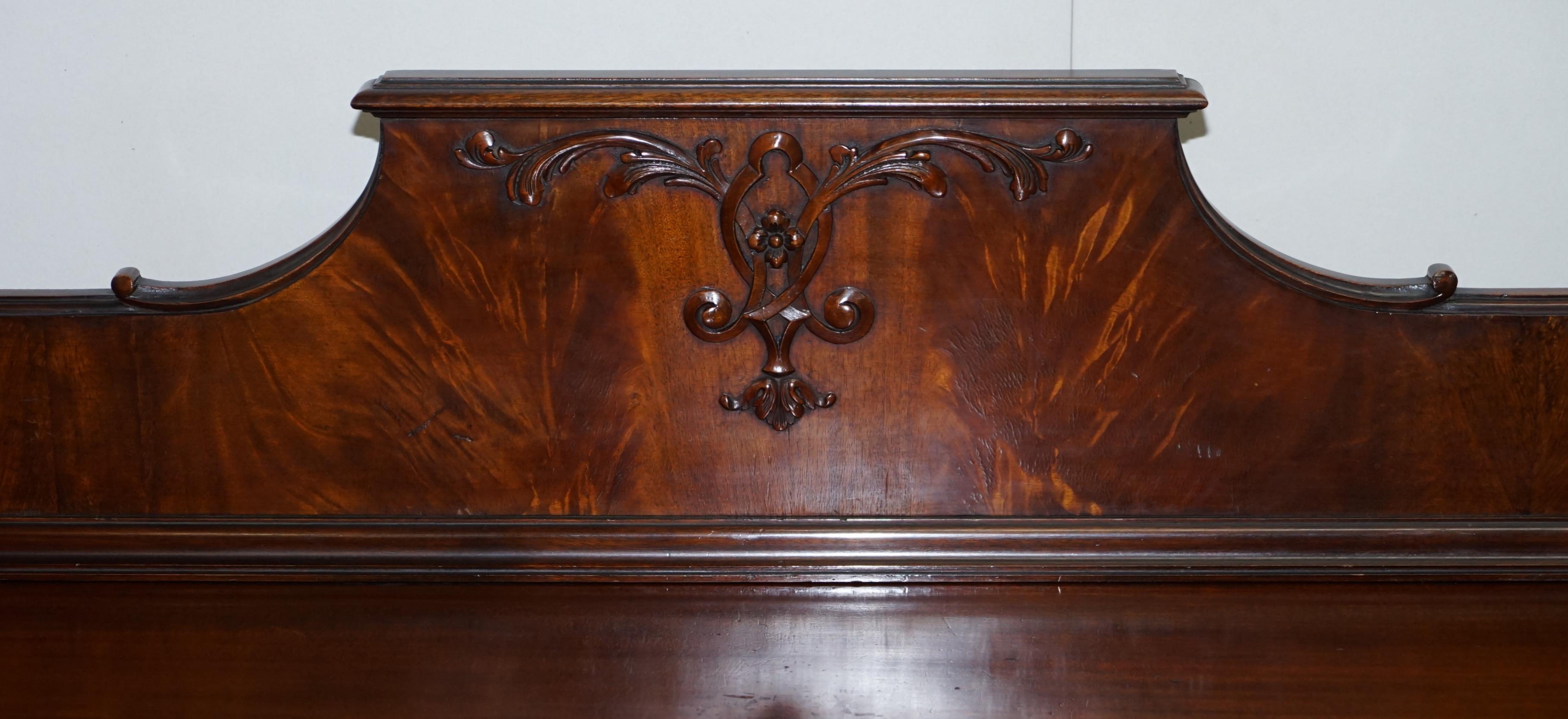 Victorian Thomas Chippendale Claw and Ball Feet Sideboard Flamed Curl Hardwood 6