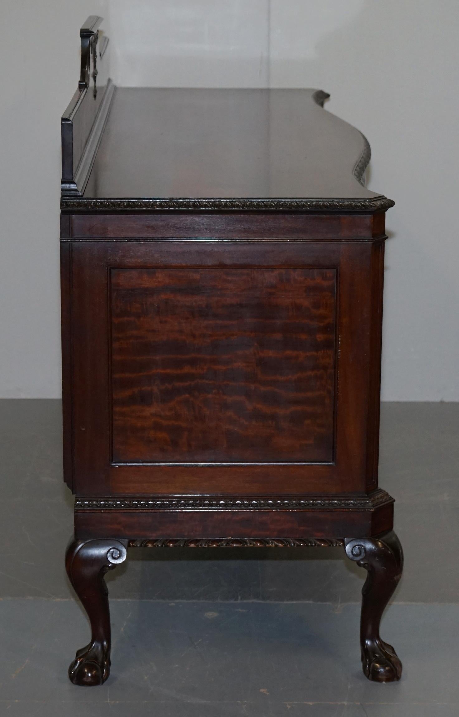 Victorian Thomas Chippendale Claw and Ball Feet Sideboard Flamed Curl Hardwood 6