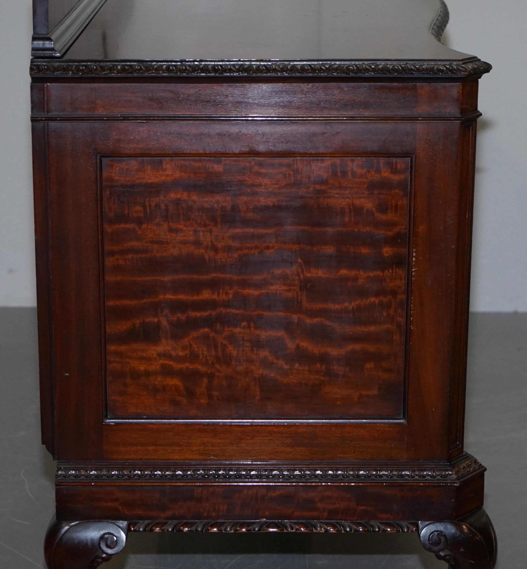 Victorian Thomas Chippendale Claw and Ball Feet Sideboard Flamed Curl Hardwood 8