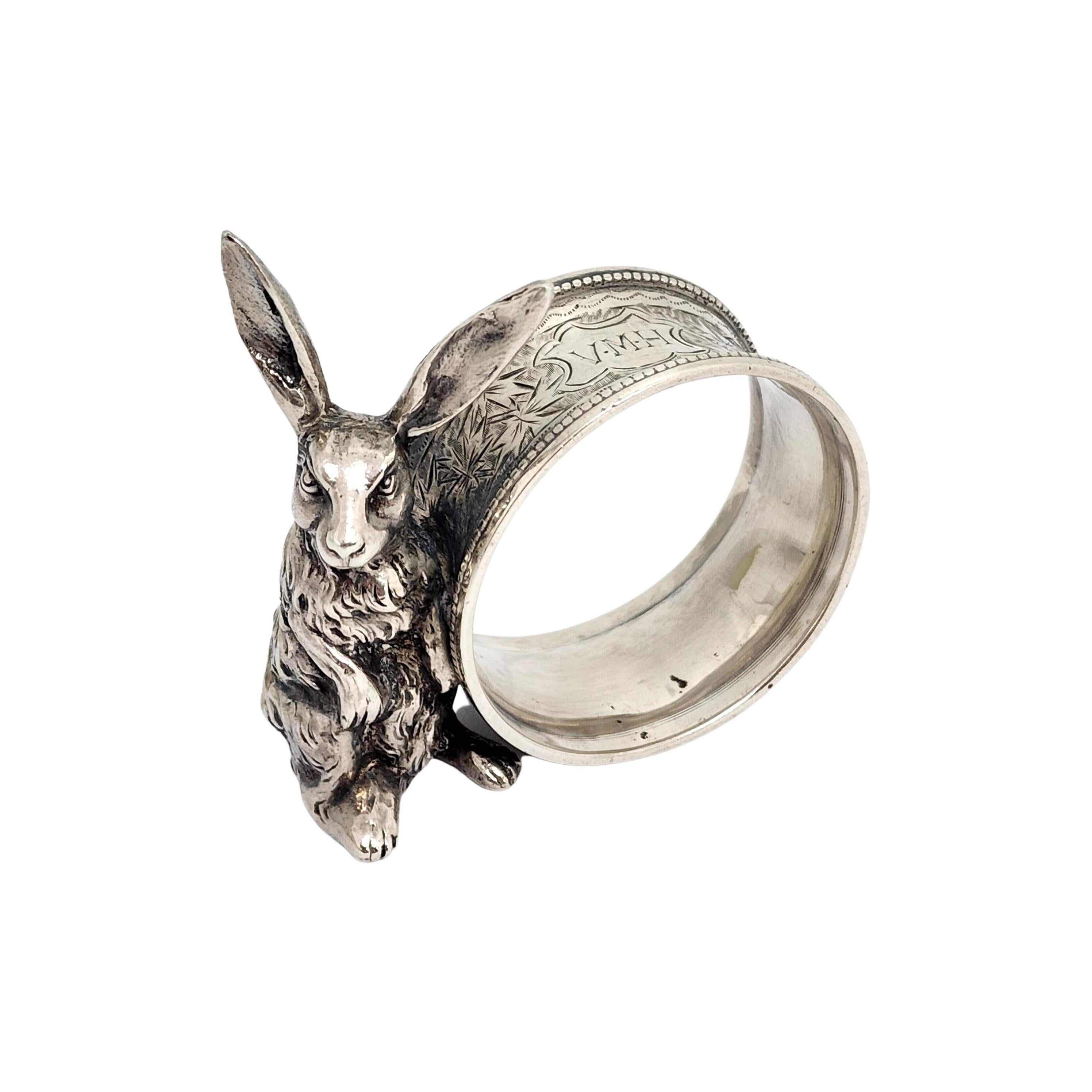 Women's or Men's Victorian Thomas Hayes Birmingham England Sterling Applied Rabbit Napkin Ring