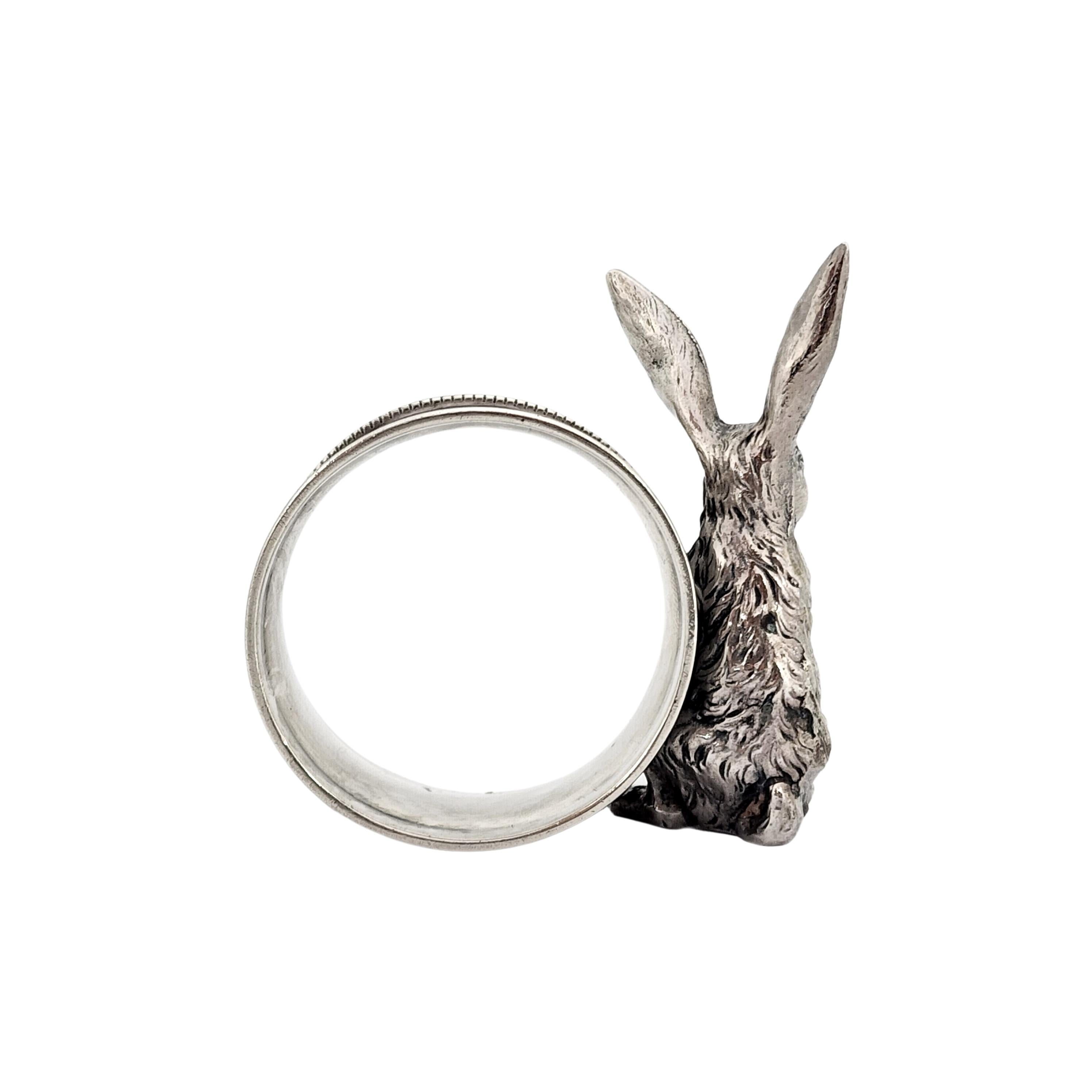 Victorian Thomas Hayes Birmingham England Sterling Applied Rabbit Napkin Ring 3