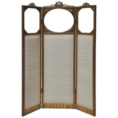 Victorian Three-Panel Upholstered Screen