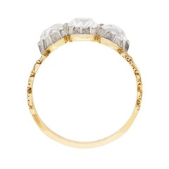 Victorian Three-Stone 2.10 Carat Old Cut Diamond Ring, circa 1881