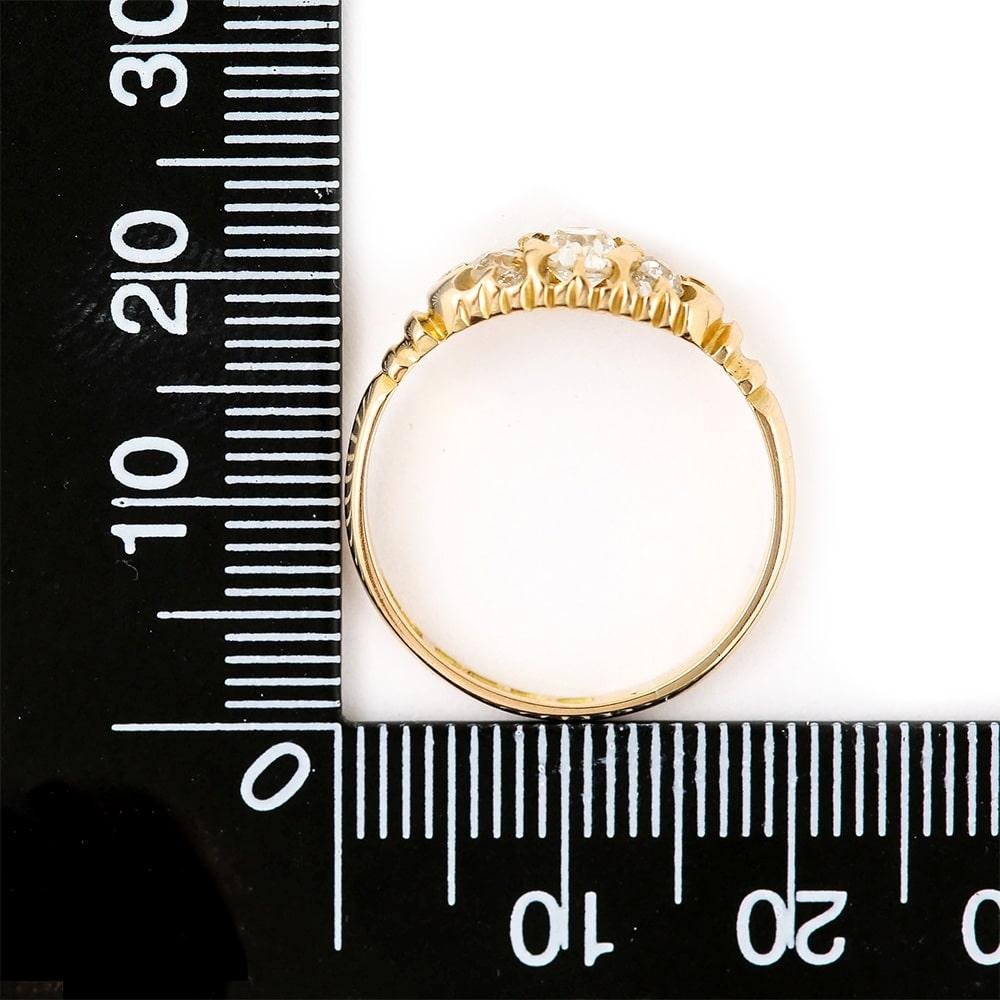 Victorian Three-Stone Diamond 18 Karat Gypsy Ring, circa 1900 5