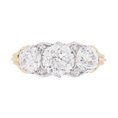Victorian Three-Stone Diamond Engagement Ring, circa 1900s