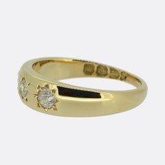 Victorian Three Stone Diamond Gypsy Ring