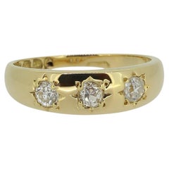 Victorian Three Stone Diamond Gypsy Ring