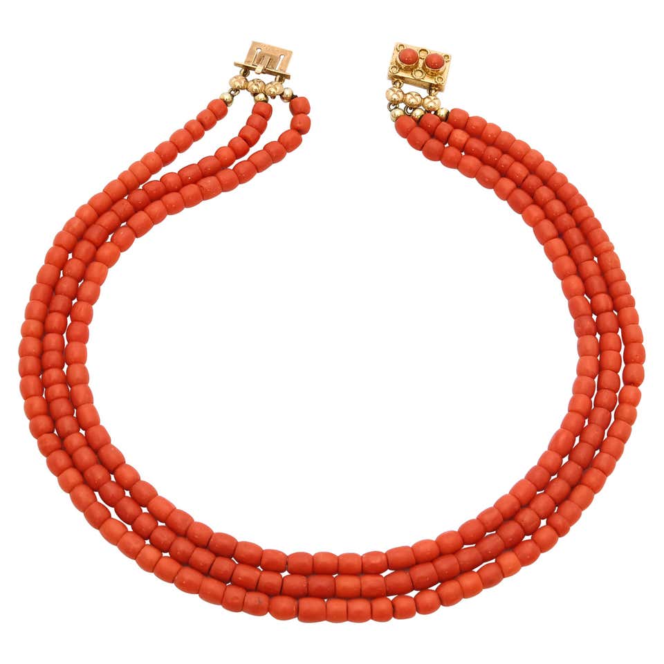 Red coral gold necklace indian designs Clearance