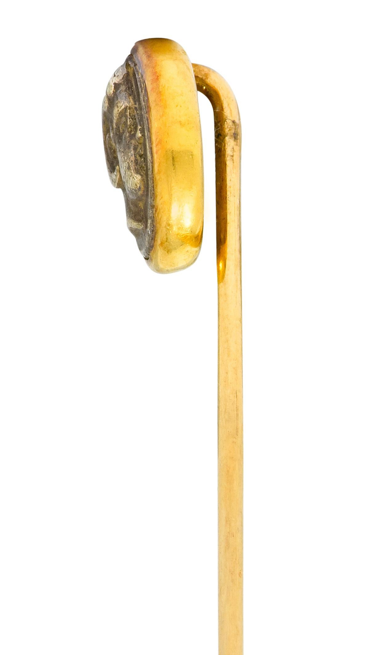 Women's or Men's Victorian Tiffany & Co. 18 Karat Gold Zeus Ammon Ancient Coin Stickpin