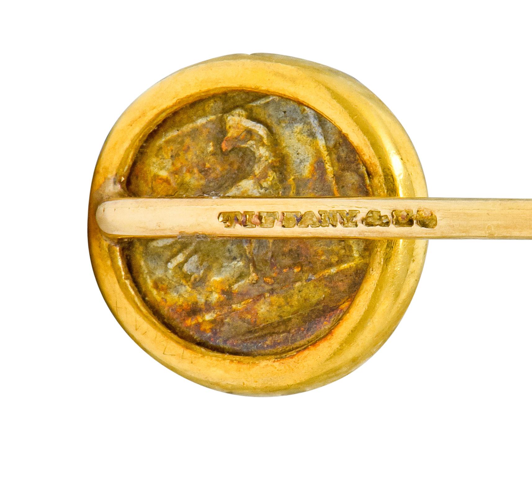 Victorian Tiffany & Co. 18 Karat Gold Zeus Ammon Ancient Coin Stickpin 1